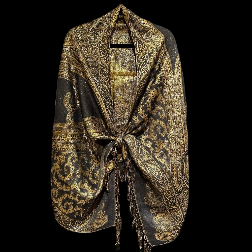 Indian Paisley Pashmina Scarf for Women